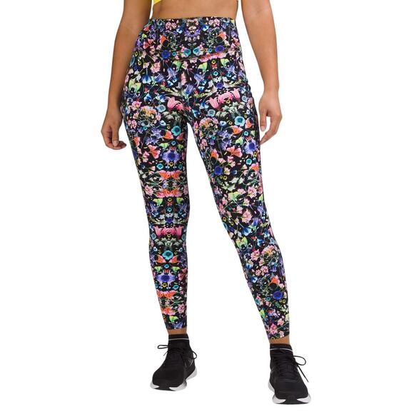 Lululemon Base Pace High-Rise Tight 28" Flowerscope Black Women's Size 2 NWT - Picture 1 of 12